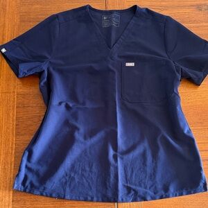 Figs Navy Blue Scrub Top